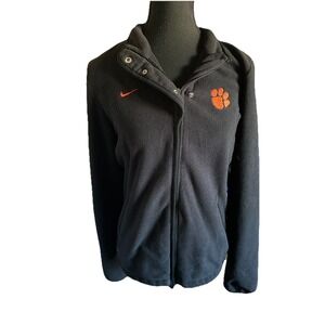 Nike Clemson Tigers Jacket Women's S‎ Size Medium Black Orange Fleece Full Zip
